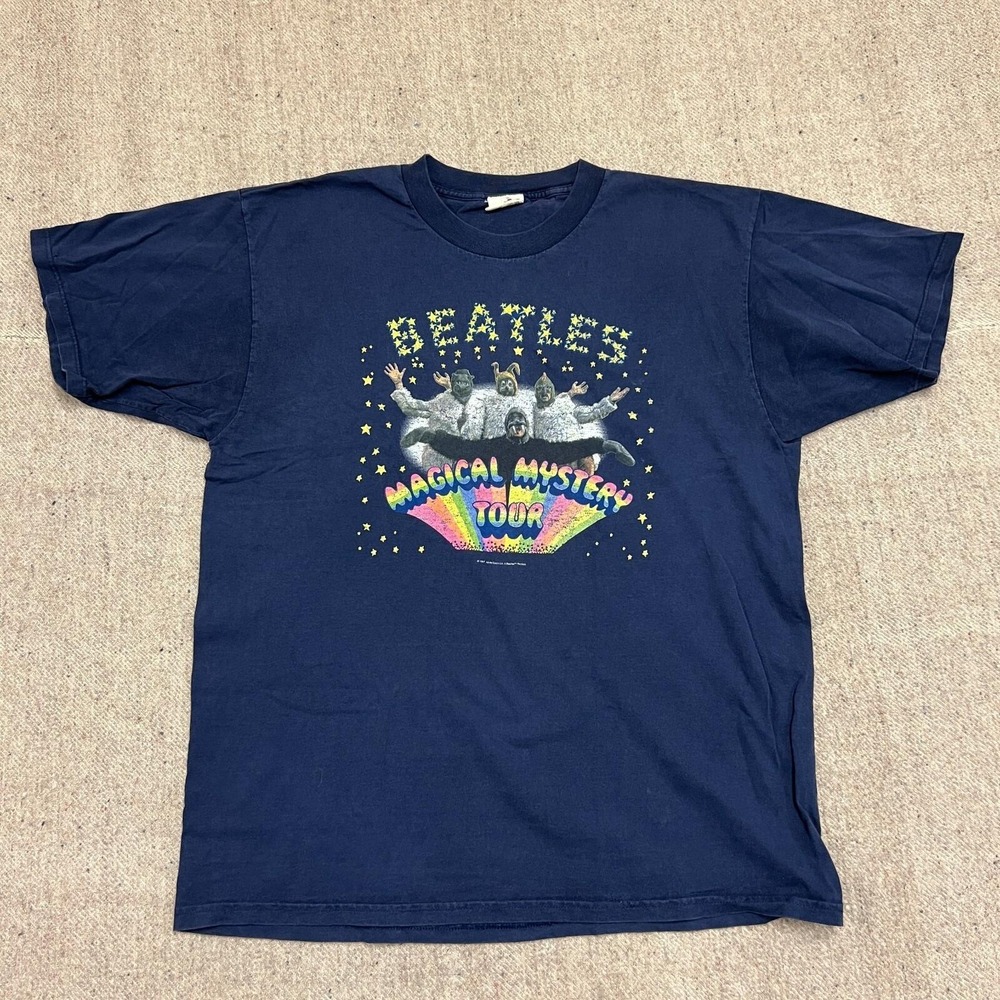 Vintage The Beatles Shirt Mens XL Blue 1990s Magical Mystery Tour